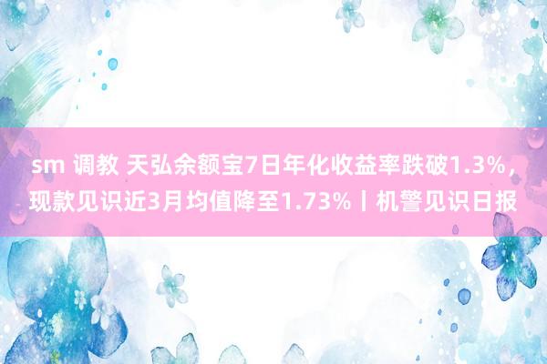 sm 调教 天弘余额宝7日年化收益率跌破1.3%，现款见识近3月均值降至1.73%丨机警见识日报